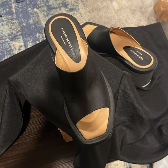 Paloma Barcelo made in Spain, black leather wedge, size 41 - Picture 7 of 12